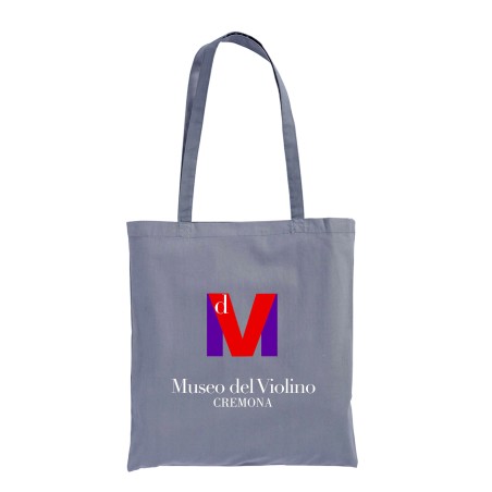 Tote bag grigia con logo Museo del Violino